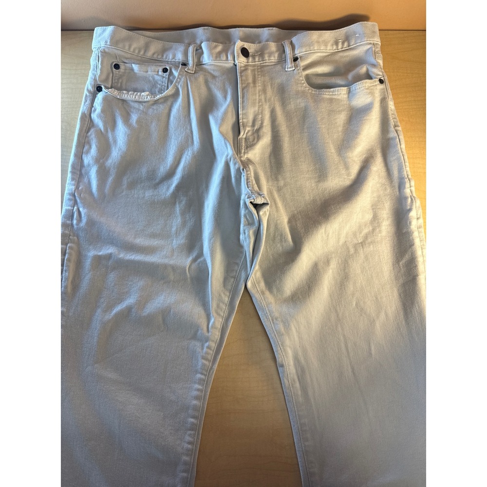 Gap Mens Slim GapFlex Pants 38x32 Light Gray‎ Stone Five Pocket Stretch Chinos